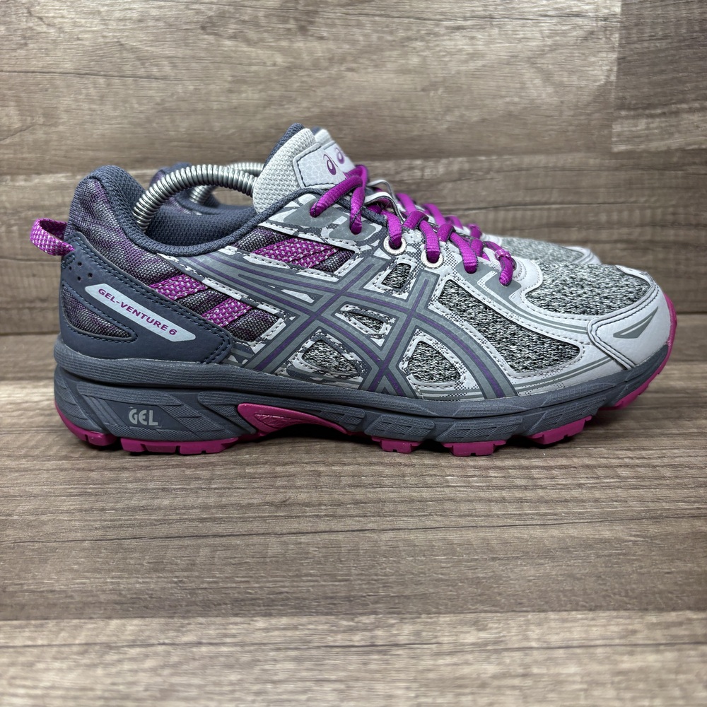 Asics Gel-Venture 6 Gray Purple Womens US Size 7.5 EUR 39 1012A504 Running Shoes